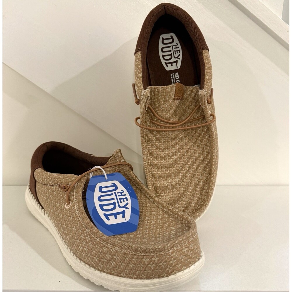 Hey Dude Wally FUNK Block Print Macaroon/Downtown Brown US M10/EUR43 NWT